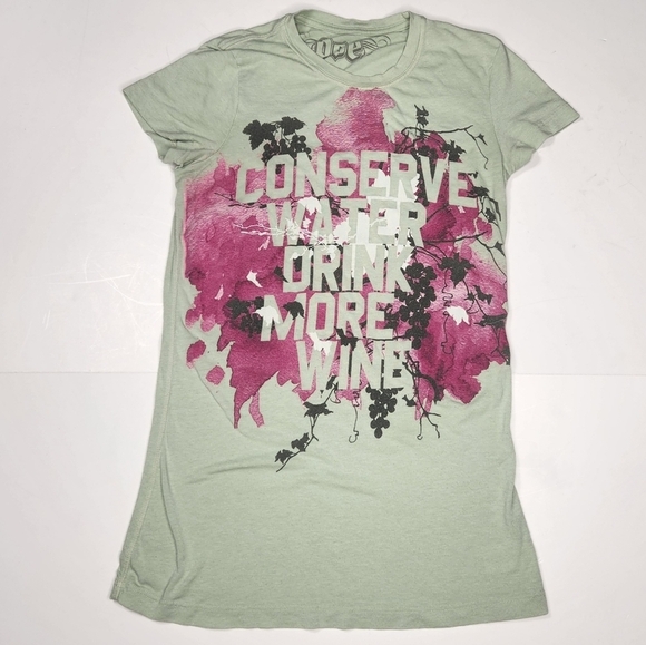 Conserve Water Drink More Wine Shirt Women M 100% Cotton USA Made Wine Lovers - Picture 1 of 5